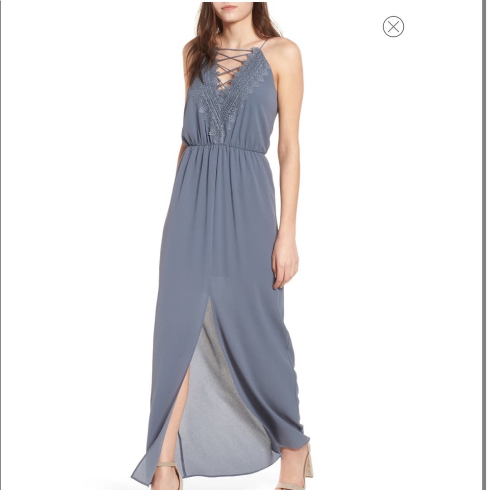NWT WAYF Posie Maxi Dress, Grey